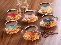093 Golden Ahsen tiryaki color coffee set