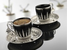257 Silver color Lal crown design elegance coffee set