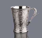 155  silver color coated Zinc mug